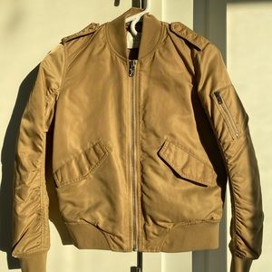 Aritzia TNA Tan Bomber Jacket